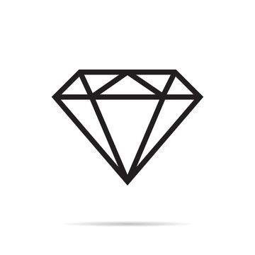 Diamond, gem icon vector in line style