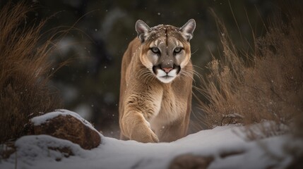 Naklejka premium Captivating Puma Photography: AI Generated