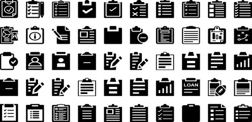 Clip Icon Set Isolated Silhouette Solid Icons With Symbol, Sign, Clip, Vector, Illustration, Business, Icon Infographic Simple Vector Illustration