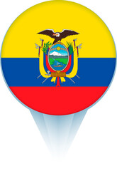 Map pointer with flag of Ecuador.