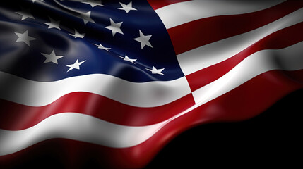 Obraz premium Close up american flag background. 4th of july. Independence day illustration. Generative AI.