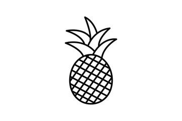 Pineapple icon illustration. icon related to fruits. Line icon style. Simple vector design editable