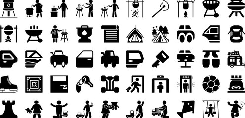 Door Icon Set Isolated Silhouette Solid Icons With Vector, Symbol, Illustration, Sign, Door, Outline, Icon Infographic Simple Vector Illustration