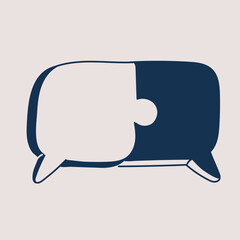 Naklejka premium Cartoon Illustration of Puzzle speech balloon