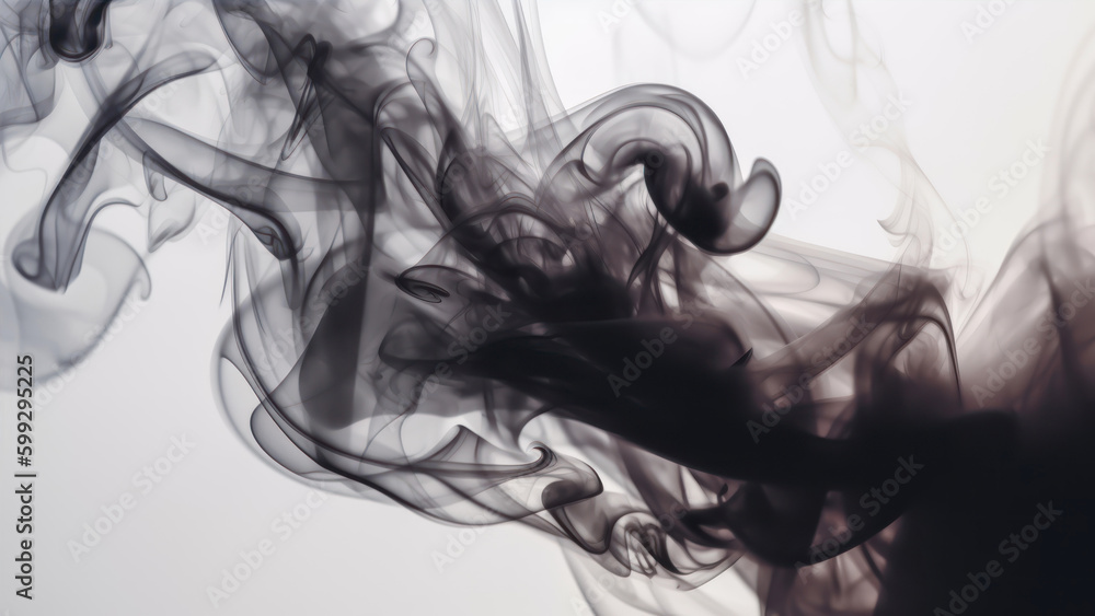 Poster abstract smoke moves on a white background. texture. design element. abstract art. generative ai