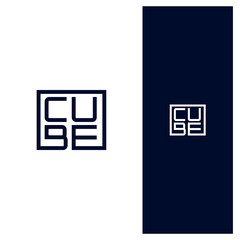 logo lettering CUBE modern flat icon