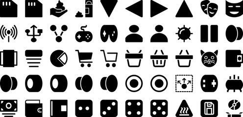 Face Icon Set Isolated Silhouette Solid Icons With Icon, Isolated, Set, Face, Vector, Symbol, Illustration Infographic Simple Vector Illustration