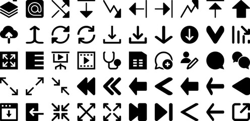 Face Icon Set Isolated Silhouette Solid Icons With Isolated, Illustration, Face, Set, Symbol, Vector, Icon Infographic Simple Vector Illustration