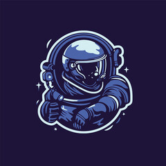 Vector Illustration of Astronaut Logo Design