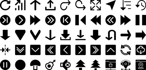 Face Icon Set Isolated Silhouette Solid Icons With Illustration, Set, Symbol, Face, Vector, Icon, Isolated Infographic Simple Vector Illustration