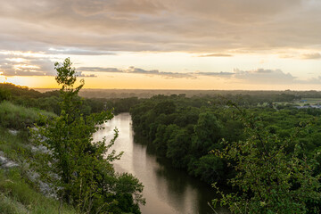 Waco Texas River Overlook at Sunset