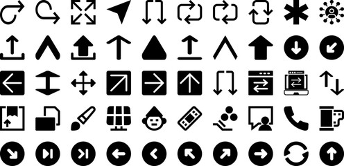 Face Icon Set Isolated Silhouette Solid Icons With Illustration, Isolated, Set, Vector, Symbol, Face, Icon Infographic Simple Vector Illustration