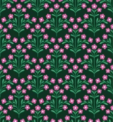 Selbstklebende Fototapeten Abstract retro floral seamless pattern. Vector vintage flower art deco texture. Geometric minimalist background. © Daniela Iga