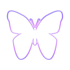 Purple Gradient Butterfly Outline