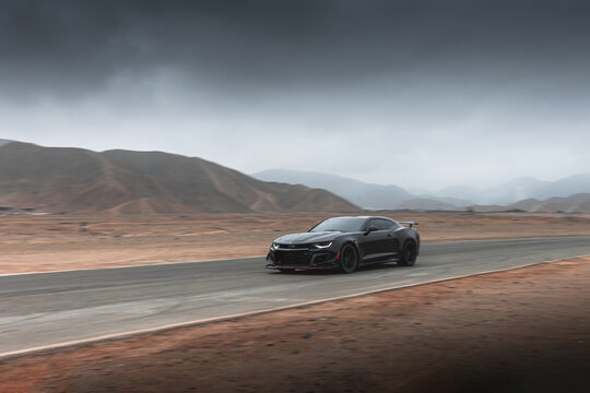 Lima, Peru; July 2022: Chevrolet Camaro ZL1 at the race track.