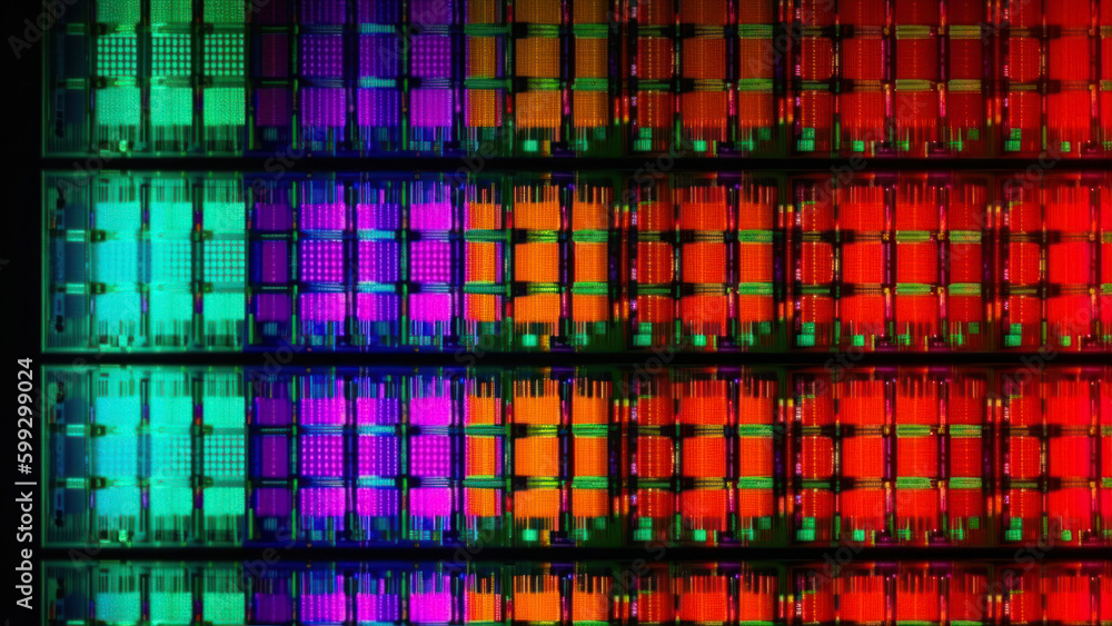 Aufkleber futuristic abstract background with colorful lights. 3d rendering, 3d illustration. generative ai