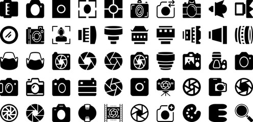 Lens Icon Set Isolated Silhouette Solid Icons With Lens, Optical, Illustration, Icon, Vector, Design, Symbol Infographic Simple Vector Illustration