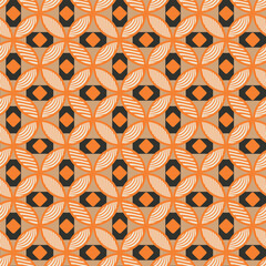 Art Deco Retro Complex Circles Psychedelic Vector Geometric Seamless Pattern Decorative Texture Trendy Fashion Colors Endless Design