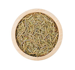 Dried rosemary leaves on transparent png. top view