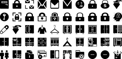 Close Icon Set Isolated Silhouette Solid Icons With Illustration, Icon, Vector, Sign, Close, Symbol, Web Infographic Simple Vector Illustration