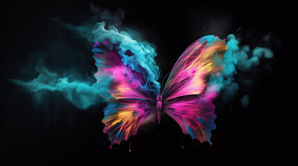 Mystic butterfly. Surreal mystical ethereal butterfly. Generative AI.