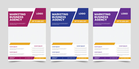 New a4 product marketing style flyer, corporate geometric business promotion flier, yellow and white one page advertising portfolio