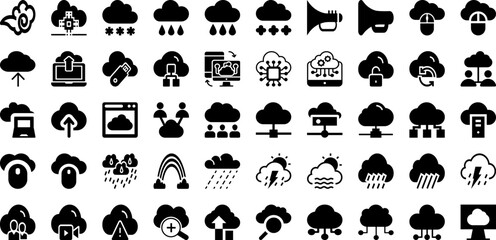 Loud Icon Set Isolated Silhouette Solid Icons With Megaphone, Vector, Sound, Icon, Loud, Loudspeaker, Speaker Infographic Simple Vector Illustration