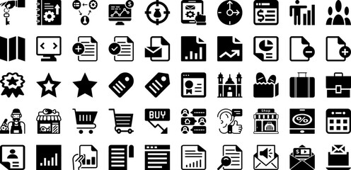 Mark Icon Set Isolated Silhouette Solid Icons With Illustration, Isolated, Symbol, Icon, Mark, Vector, Sign Infographic Simple Vector Illustration