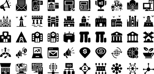 Mark Icon Set Isolated Silhouette Solid Icons With Mark, Icon, Vector, Isolated, Sign, Illustration, Symbol Infographic Simple Vector Illustration