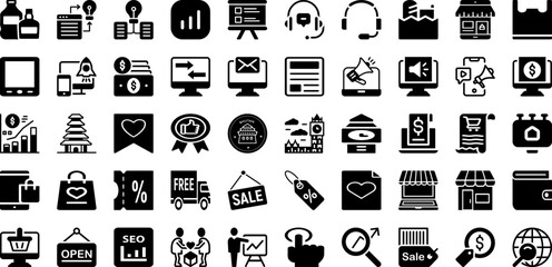 Mark Icon Set Isolated Silhouette Solid Icons With Isolated, Vector, Illustration, Mark, Sign, Icon, Symbol Infographic Simple Vector Illustration