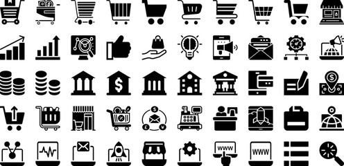 Mark Icon Set Isolated Silhouette Solid Icons With Vector, Illustration, Symbol, Isolated, Icon, Sign, Mark Infographic Simple Vector Illustration