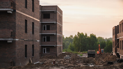 Mess and debris at a construction site 
