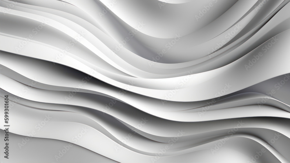 Poster abstract white background with smooth lines. 3d rendering, 3d illustration. generative ai