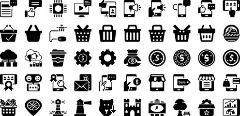 Mark Icon Set Isolated Silhouette Solid Icons With Symbol, Mark, Icon, Illustration, Isolated, Sign, Vector Infographic Simple Vector Illustration