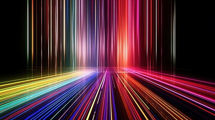 Colored lights room. A curtain of colorful lines. Background colored. Generative AI. Candy colors. Pride