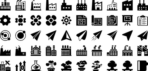 Plan Icon Set Isolated Silhouette Solid Icons With Sign, Symbol, Business, Icon, Vector, Illustration, Plan Infographic Simple Vector Illustration