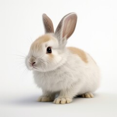 Obraz premium rabbit, animal, bunny, isolated, white, pets, fluffy, easter, mammal, fur, pet, small, cute, hare, farm, furry, domestic, animals, one, young, tame, baby, grey, ear, adorable