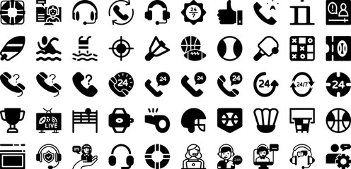 Port Icon Set Isolated Silhouette Solid Icons With Set, Cargo, Icon, Port, Line, Vector, Ship Infographic Simple Vector Illustration