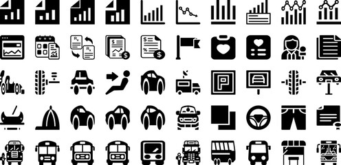 Port Icon Set Isolated Silhouette Solid Icons With Set, Icon, Line, Port, Ship, Vector, Cargo Infographic Simple Vector Illustration