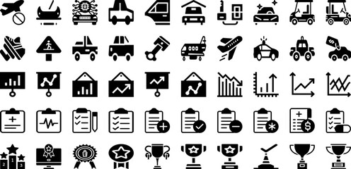 Port Icon Set Isolated Silhouette Solid Icons With Cargo, Set, Vector, Ship, Port, Line, Icon Infographic Simple Vector Illustration