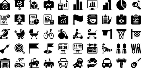 Port Icon Set Isolated Silhouette Solid Icons With Line, Icon, Ship, Cargo, Vector, Port, Set Infographic Simple Vector Illustration