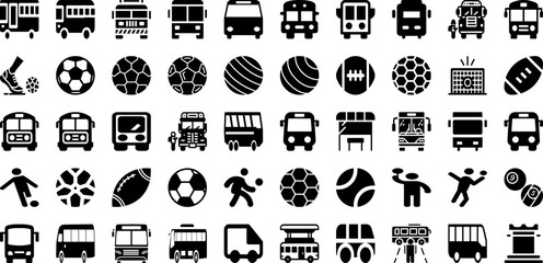 Port Icon Set Isolated Silhouette Solid Icons With Line, Port, Ship, Cargo, Set, Vector, Icon Infographic Simple Vector Illustration