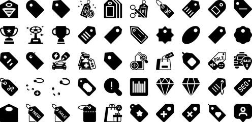 Price Icon Set Isolated Silhouette Solid Icons With Money, Sign, Line, Outline, Price, Icon, Vector Infographic Simple Vector Illustration