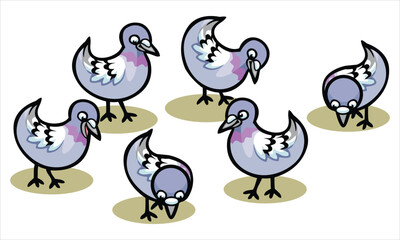 vector Beautiful flying bird set illustration