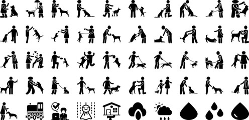 Rain Icon Set Isolated Silhouette Solid Icons With Rain, Weather, Cloud, Icon, Vector, Sky, Forecast Infographic Simple Vector Illustration