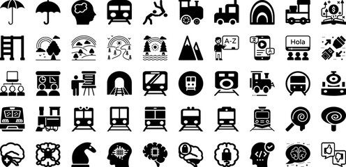 Rain Icon Set Isolated Silhouette Solid Icons With Sky, Forecast, Weather, Vector, Icon, Cloud, Rain Infographic Simple Vector Illustration