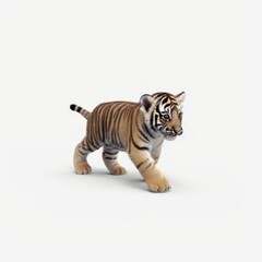 Obraz premium tiger, animal, baby, young, wildlife, wild, feline, mammal, nature, predator, zoo, stripes, siberian, bengal, big, carnivore, head, fur, striped, white, wildcat, safari, dangerous, hunter, isolated, b
