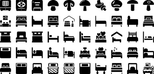 Room Icon Set Isolated Silhouette Solid Icons With Design, Icon, Office, Symbol, Room, Sign, Vector Infographic Simple Vector Illustration