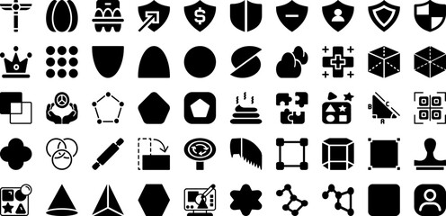 Shape Icon Set Isolated Silhouette Solid Icons With Illustration, Icon, Set, Shape, Vector, Symbol, Design Infographic Simple Vector Illustration