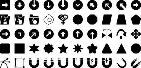 Shape Icon Set Isolated Silhouette Solid Icons With Symbol, Design, Illustration, Set, Shape, Icon, Vector Infographic Simple Vector Illustration